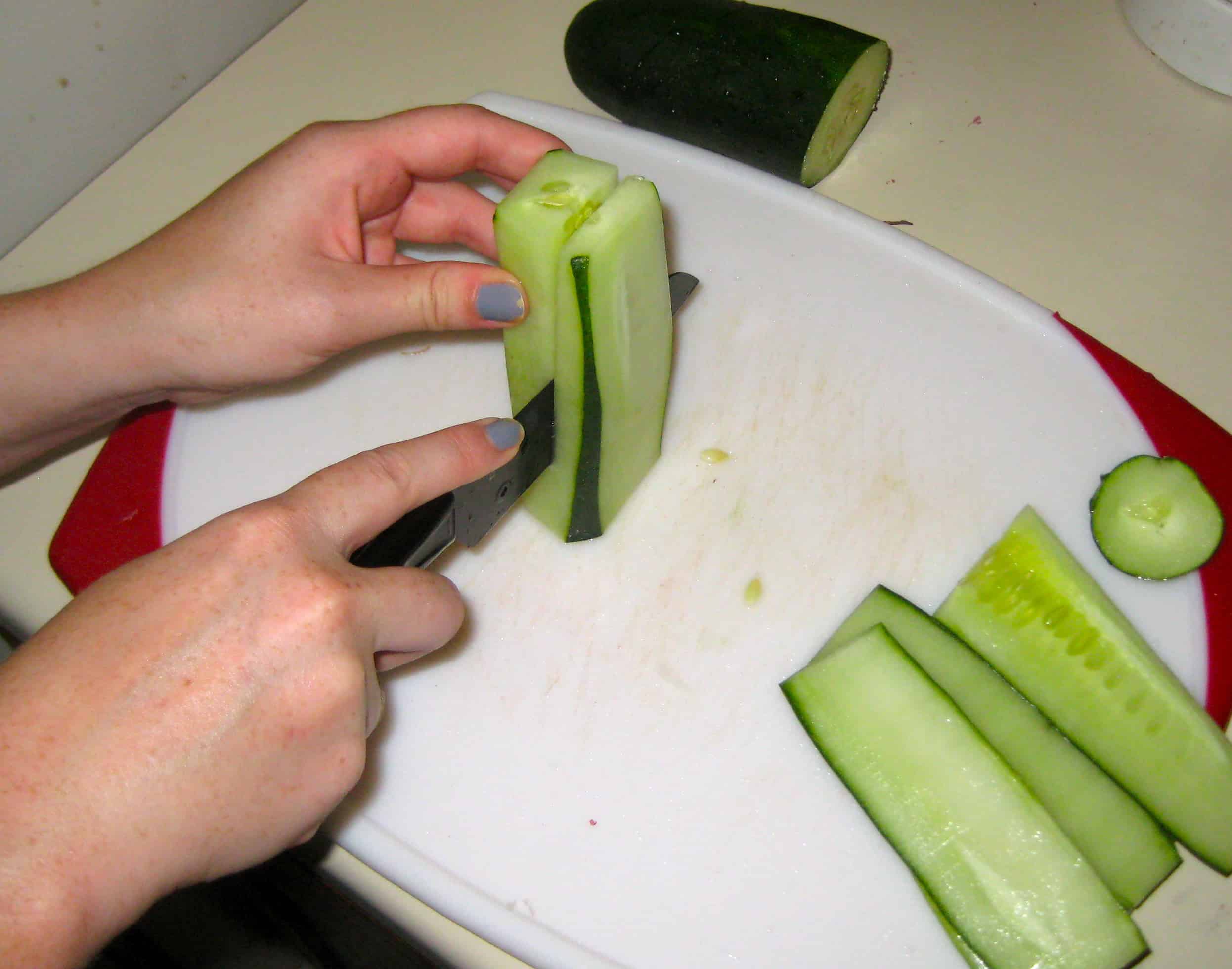 How to Dice a Cucumber - Charleston Crafted