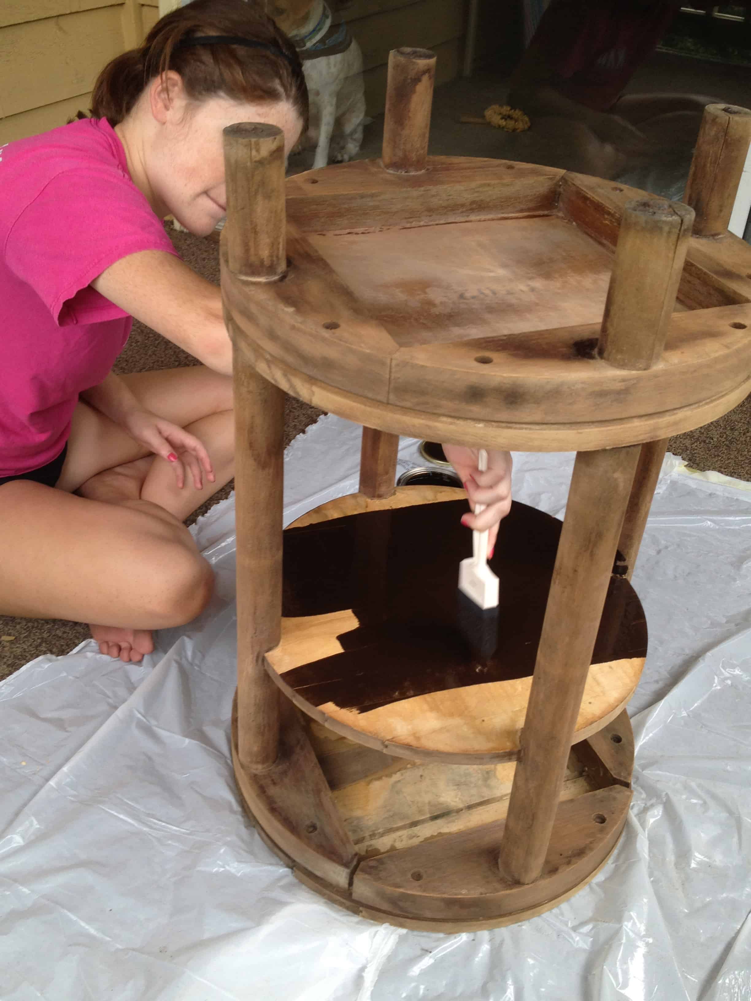 Staining a Table - Charleston Crafted