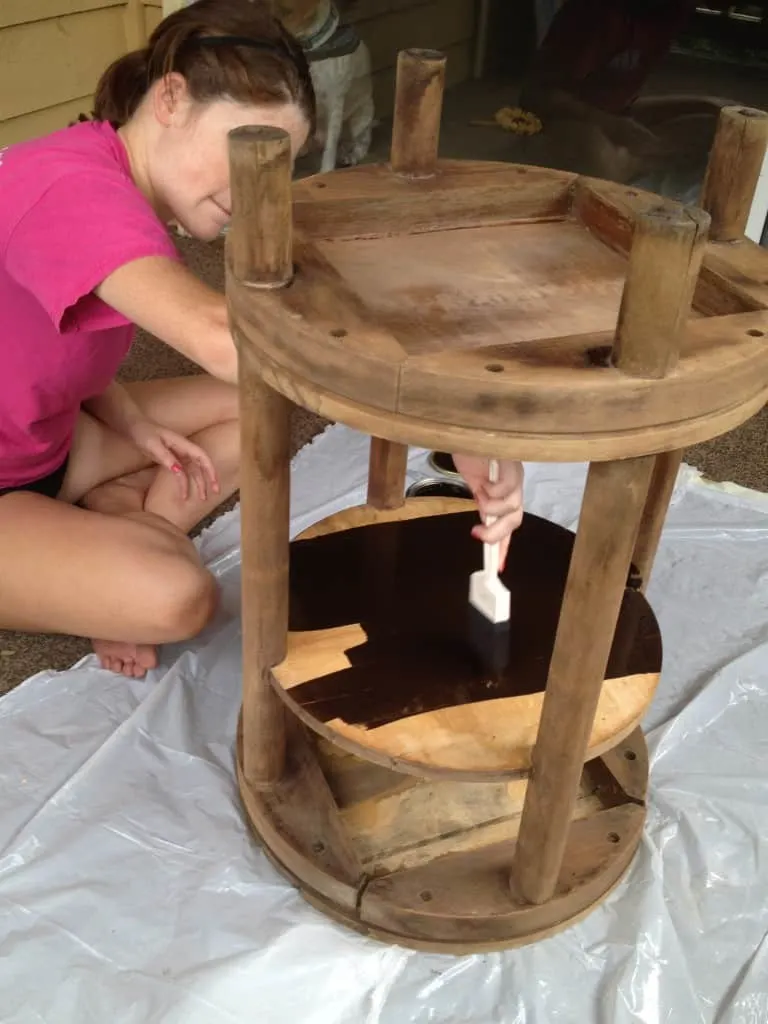 Staining a Table - Charleston Crafted