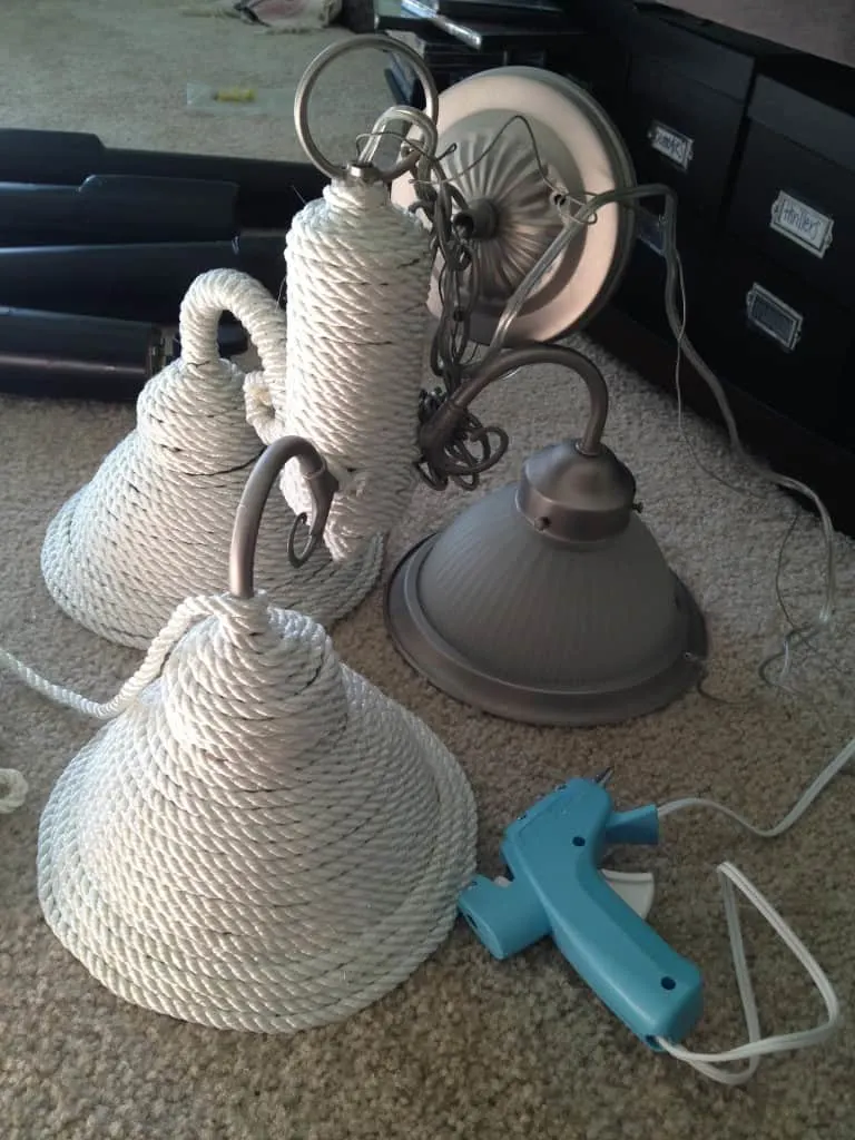 DIY Nautical rope Chandelier - Charleston Crafted