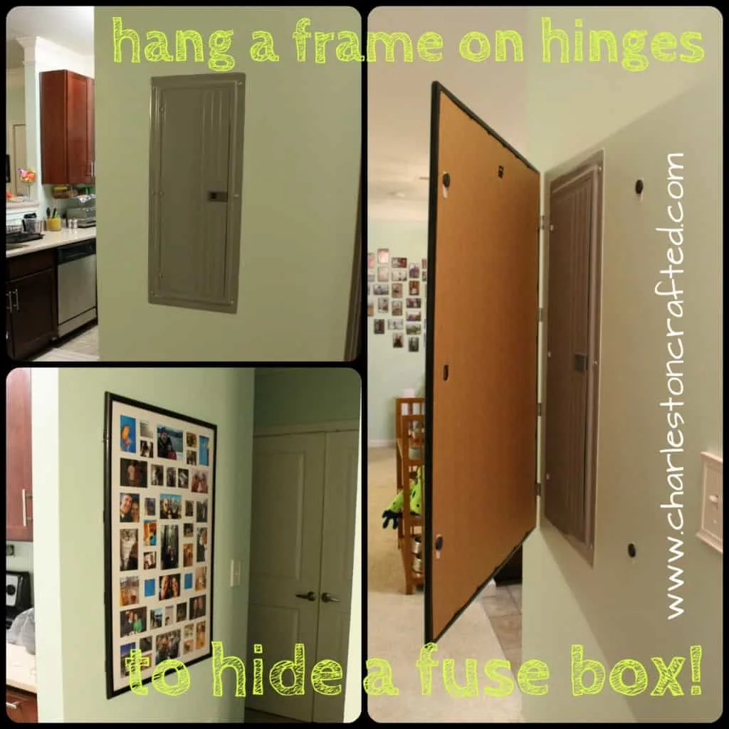 How to Hide a Fuse Box By Hanging a Frame on Hinges - Charleston Crafted