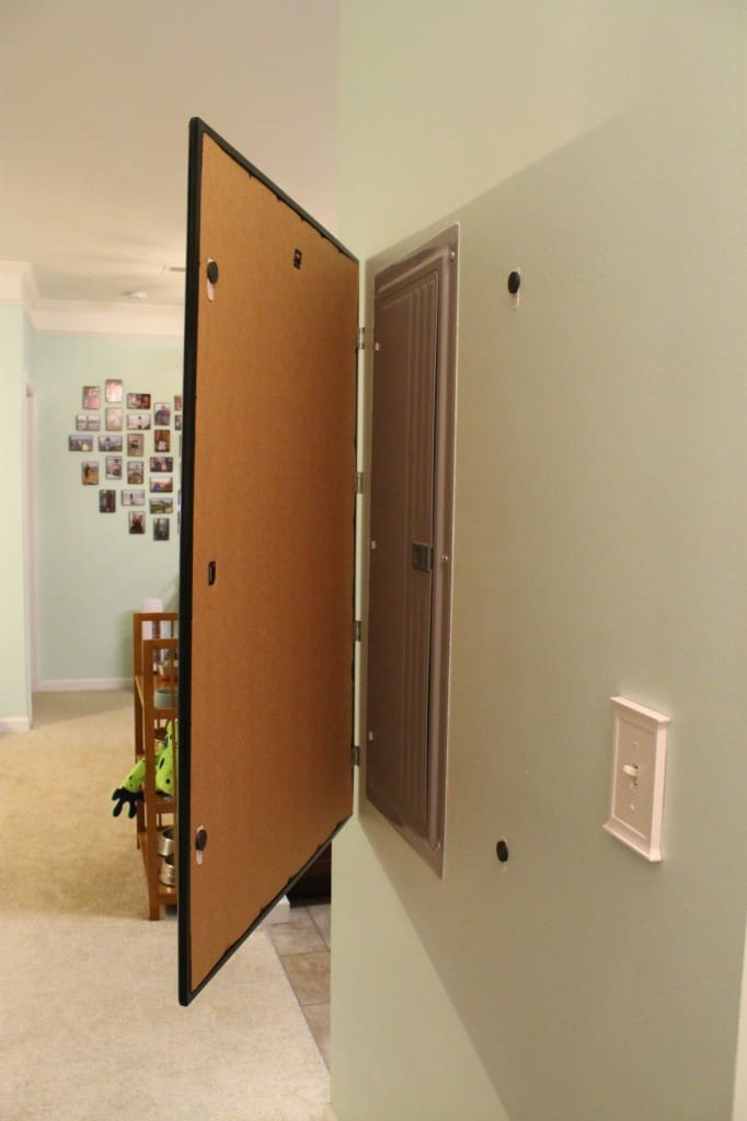 Hang a Frame on Hinges to Conceal an Electric Box - Charleston Crafted
