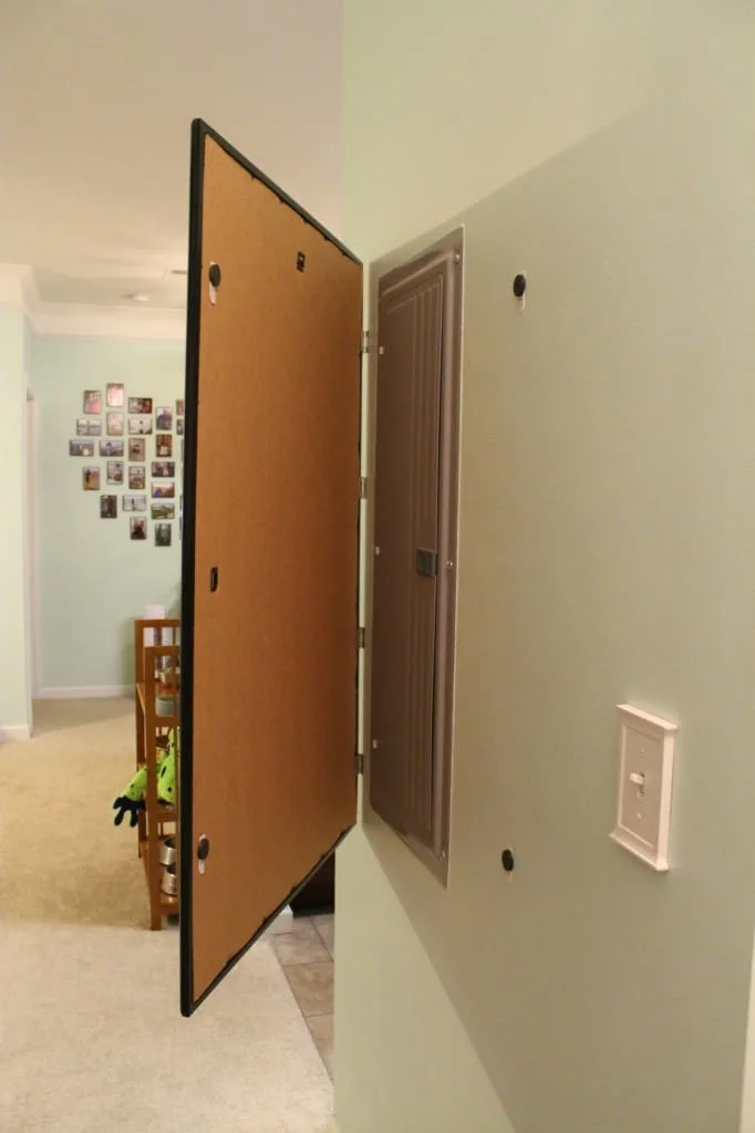 Hang a Frame on Hinges to Conceal an Electric Box - Charleston Crafted