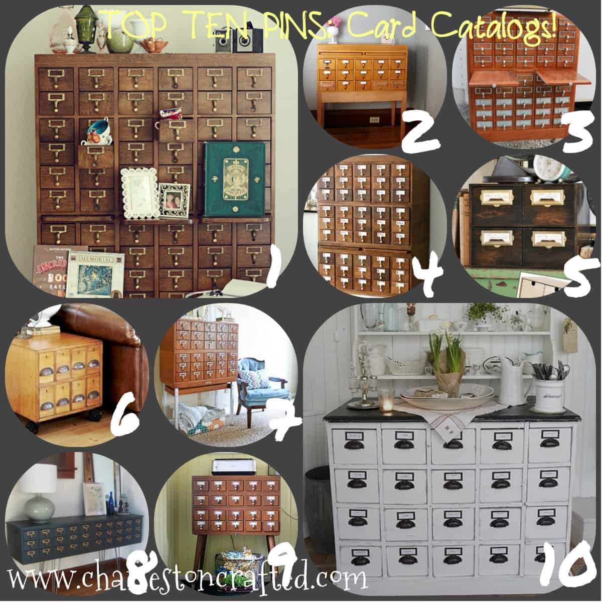 card catalog collage