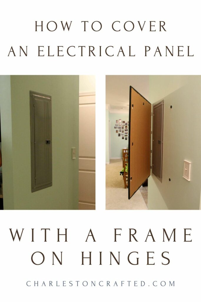 how to cover an electrical panel with a frame on hinges