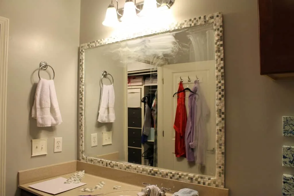 DIY Tile Framed Mirror - Charleston Crafted