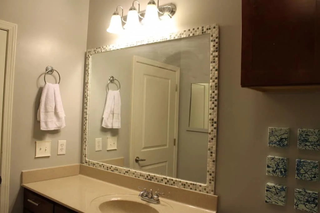 How to frame a mirror with tile