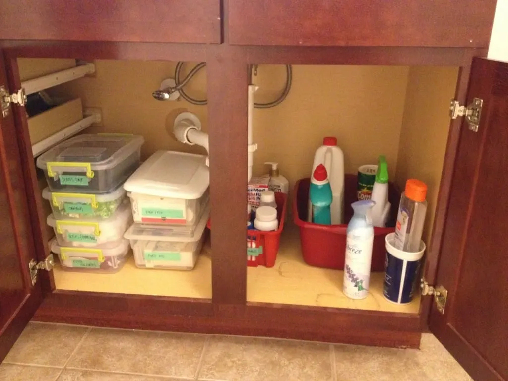 Organize under the bathroom sink - charleston crafted