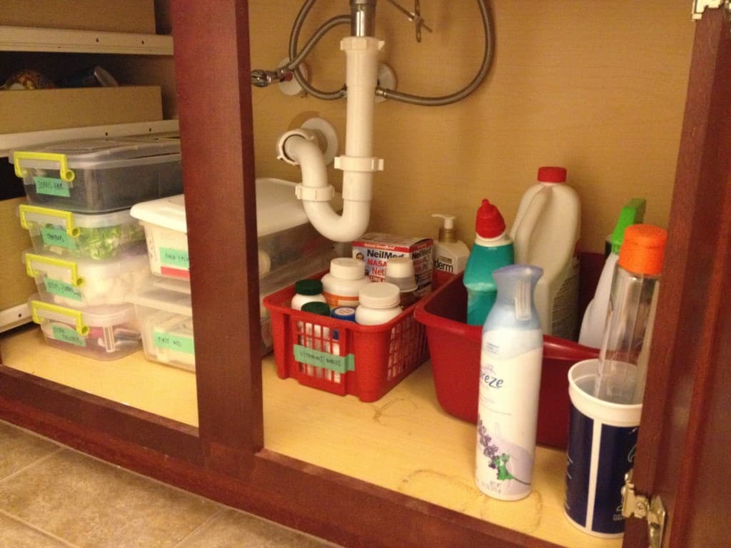 Organize under the bathroom sink - charleston crafted