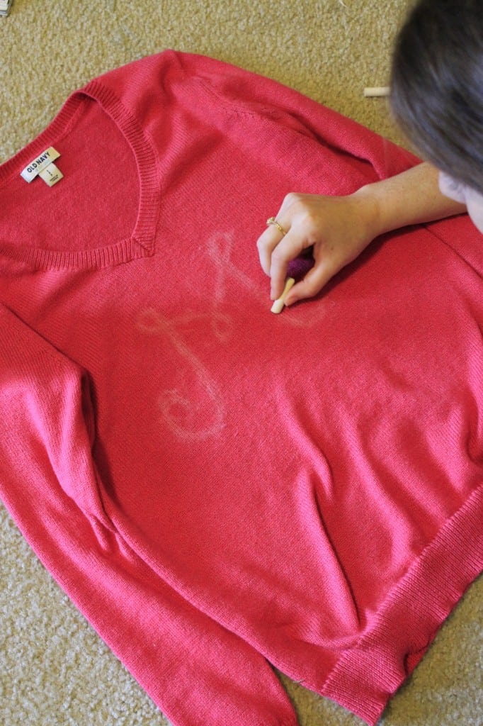 DIY Monogrammed Sweater Inspired by Lilly Pulitzer - Charleston Crafted