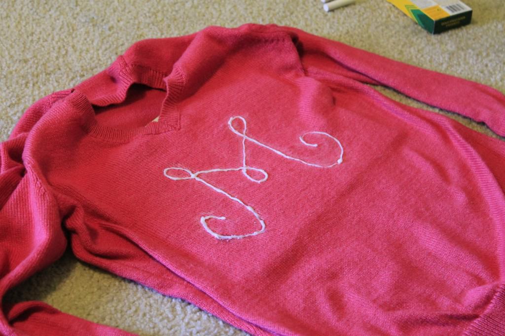 DIY Monogrammed Sweater Inspired by Lilly Pulitzer - Charleston Crafted