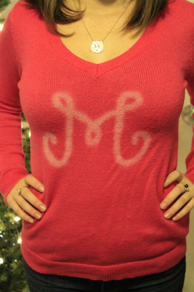 DIY Monogrammed Sweater Inspired by Lilly Pulitzer - Charleston Crafted