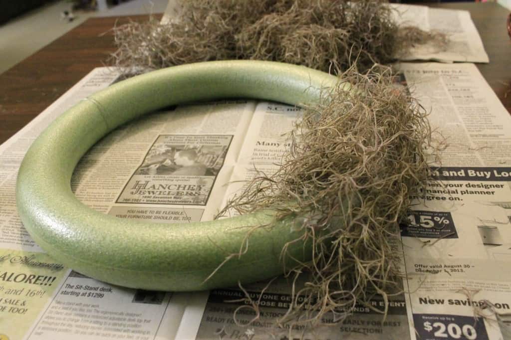 DIY Spanish Moss Coastal Christmas Wreath - Charleston Crafted
