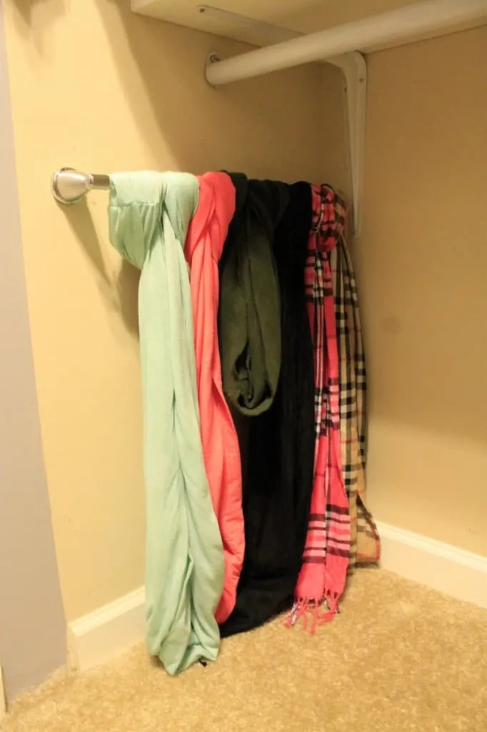Store your scarves on a wall mounted towel rack - charleston crafted