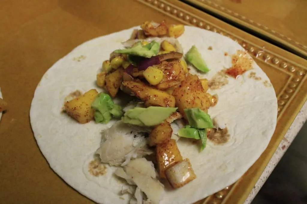 Fish Tacos with Mango Corn Salsa