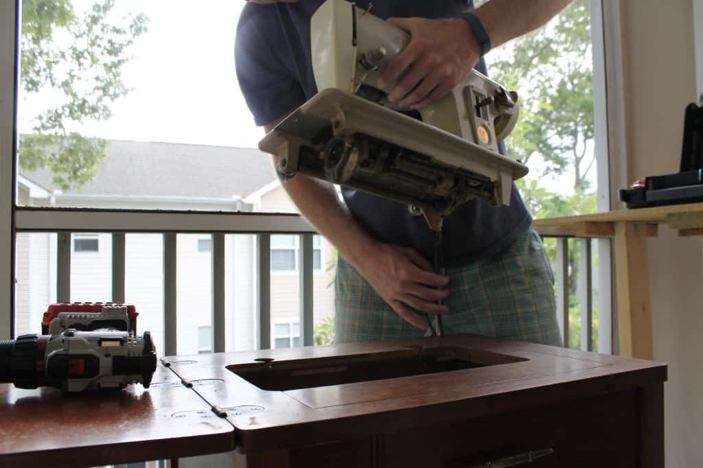 Sewing Table turned into Bar Table - Charleston Crafted