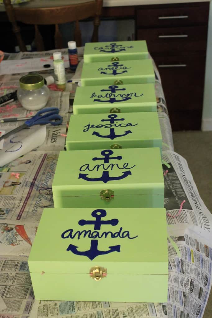 Nautical Bridesmaids Ask Boxes - Charleston Crafted