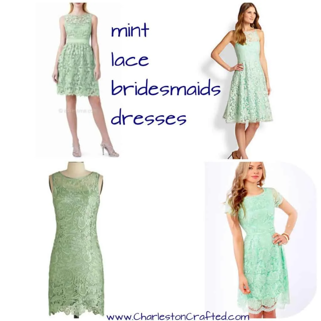 Mint Lace Bridesmaids Dresses