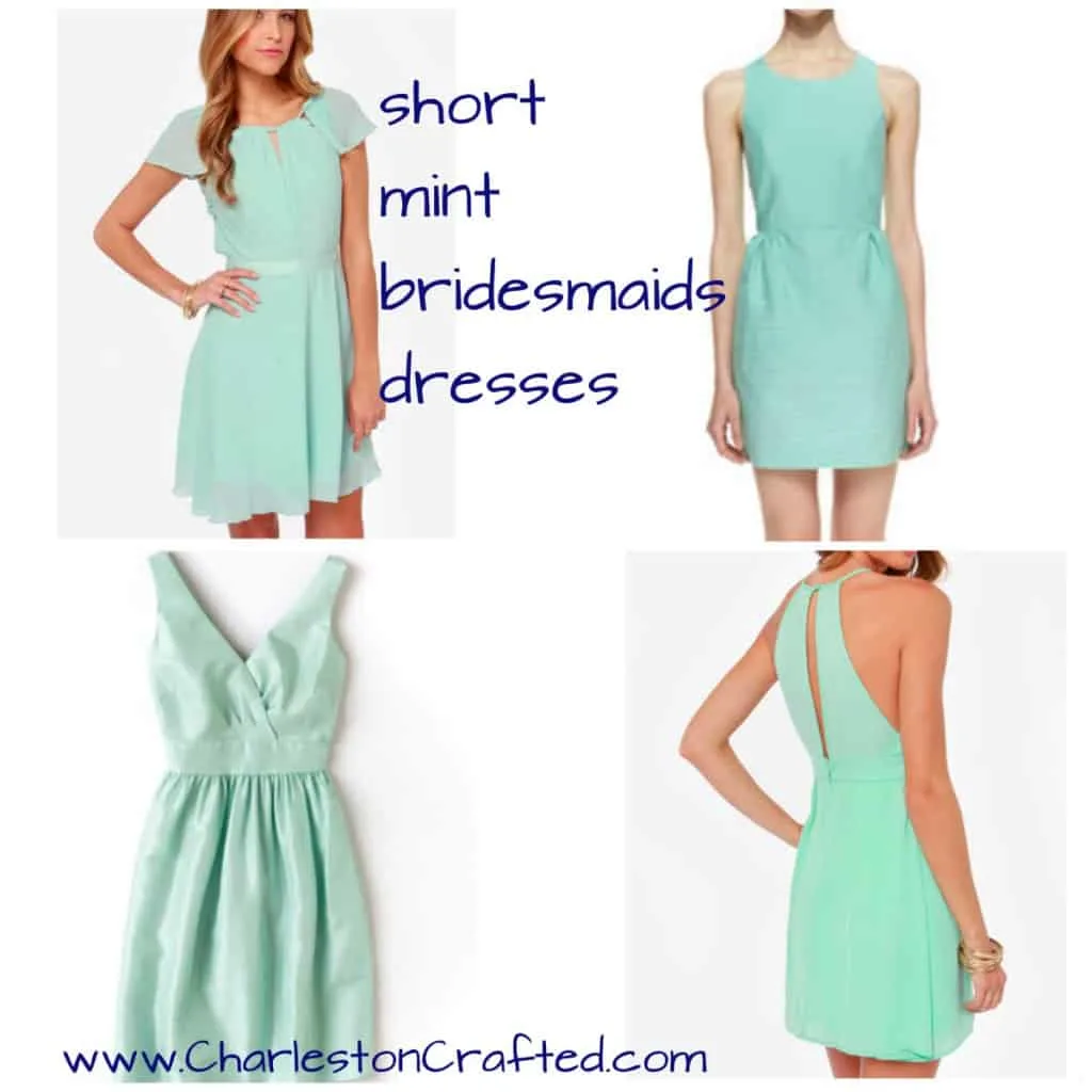 Short Mint Bridesmaids Dresses