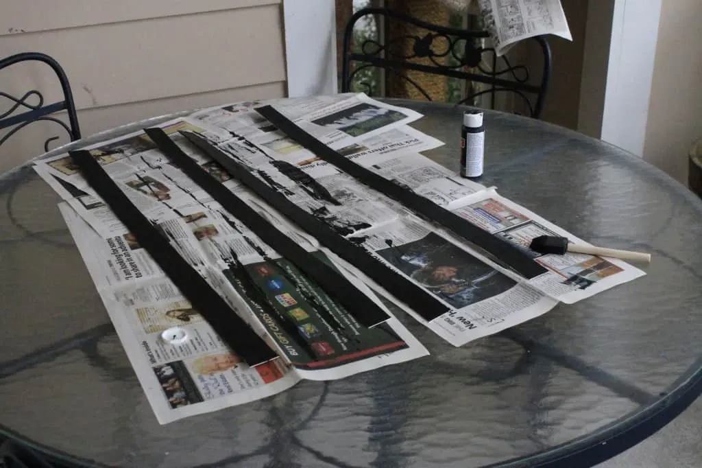 A photo of additional pieces of matting board during the painting process