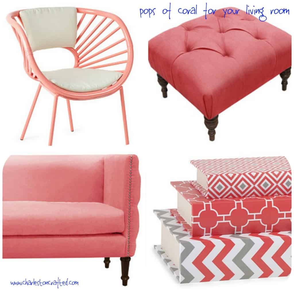 Pops of Coral for your Living Room - Charleston Crafted