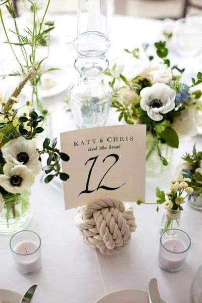 Monkey Knot Table Number - Charleston Crafted