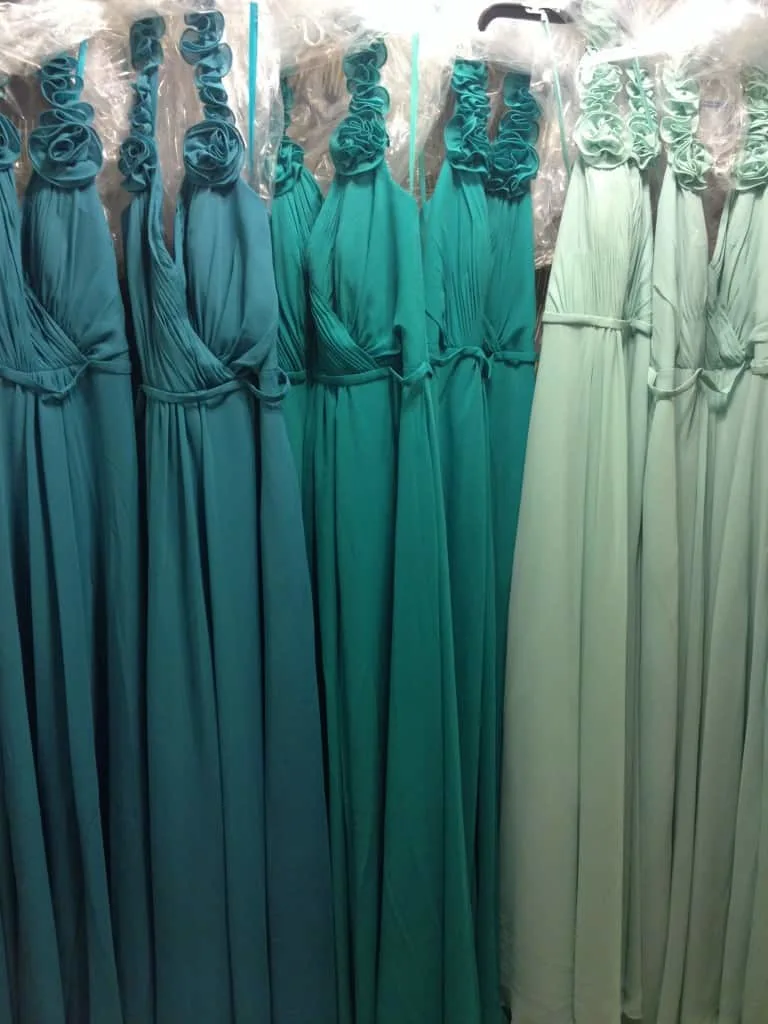 Shades of Teal Bridesmaid Dresses - Charleston Crafted