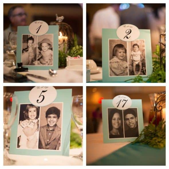 Bride and Groom Age Photograph Table Numbers - Charleston Crafted