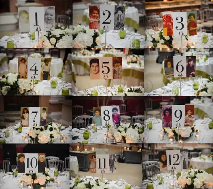 Bride and Groom Age Photograph Table Numbers - Charleston Crafted