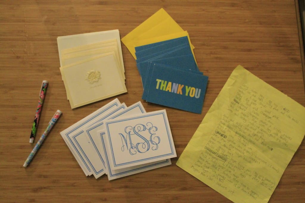 How to write wedding thank you notes - Charleston Crafted