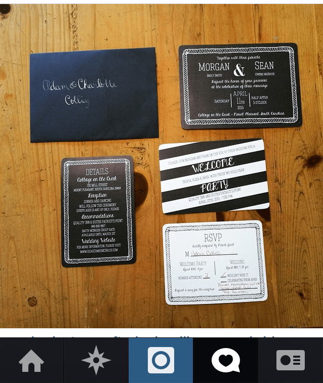Our Wedding Invitations - Charleston crafted