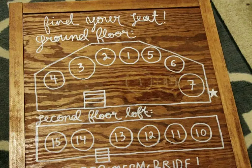 Wedding Table Layout Seating Chart Sign - Charleston Crafted