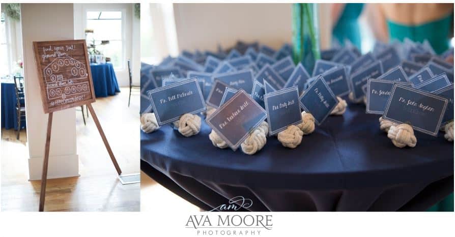 monkey knot ball escort cards wedding