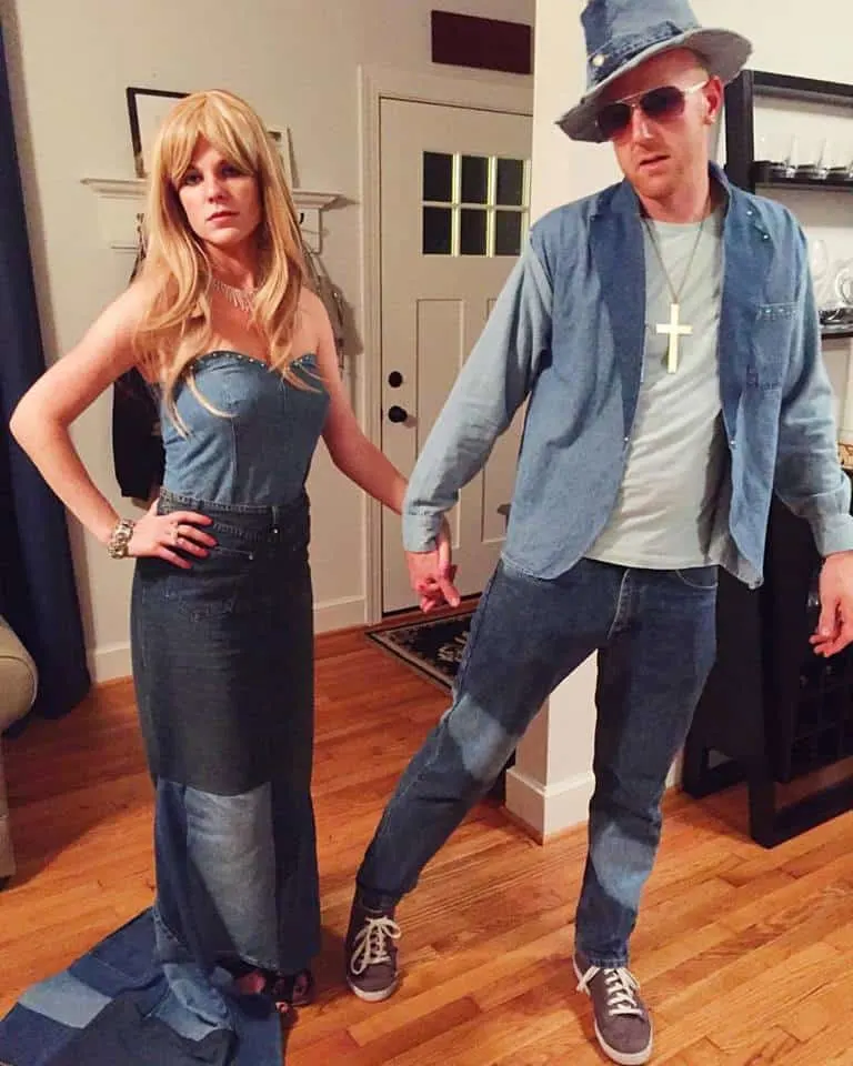 DIY Britney Spears and Justin Timberlake Denim VMAs Halloween Costume - Charleston Crafted