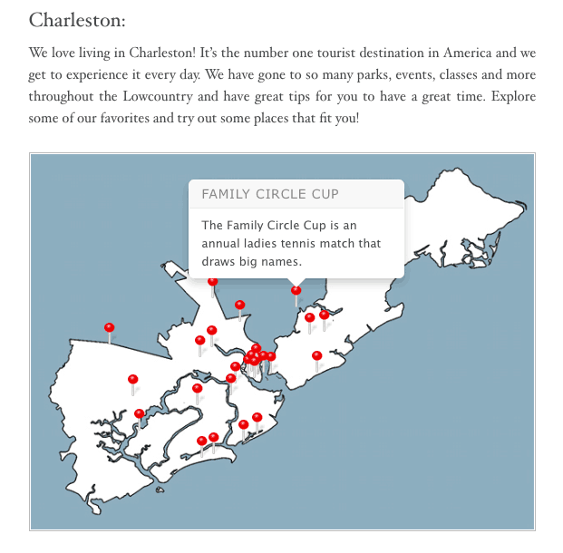 Interactive Map Example - Charleston Crafted