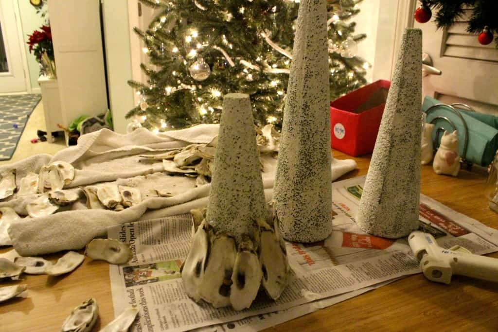 Coastal Christmas: DIY Mini Oyster Decorative Trees - Charleston Crafted