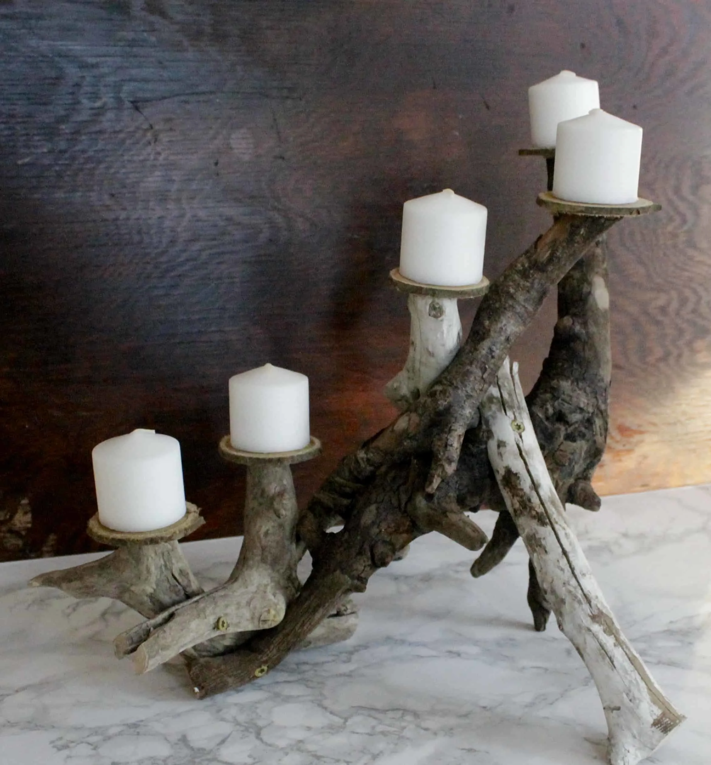 DIY Driftwood Candle Centerpiece- Charleston Crafted