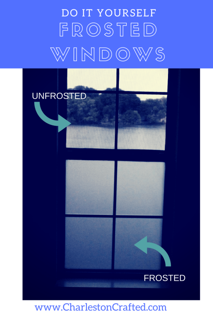do it yourself frosted windows using cling film - I had no idea that installation was so easy! via Charleston Crafted
