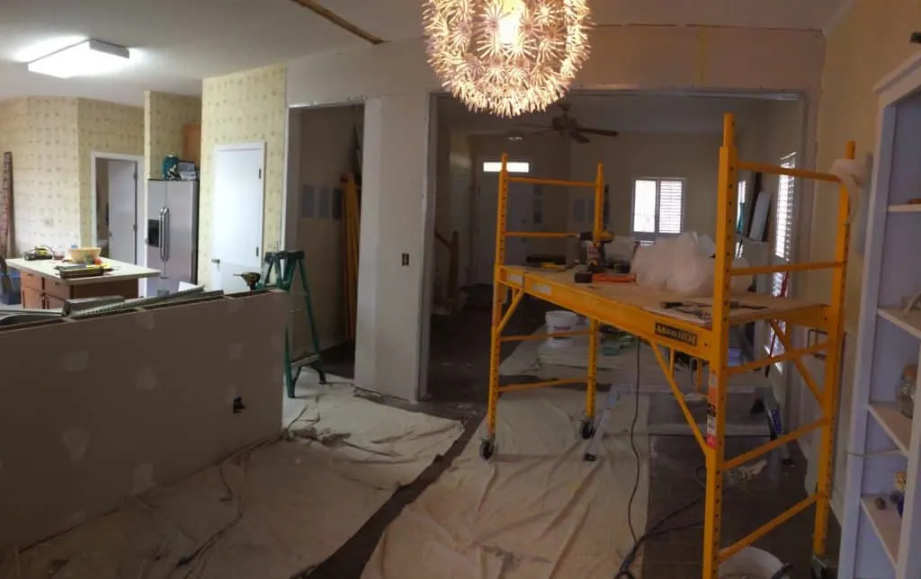 Wall Removal Progress - Charleston Crafted