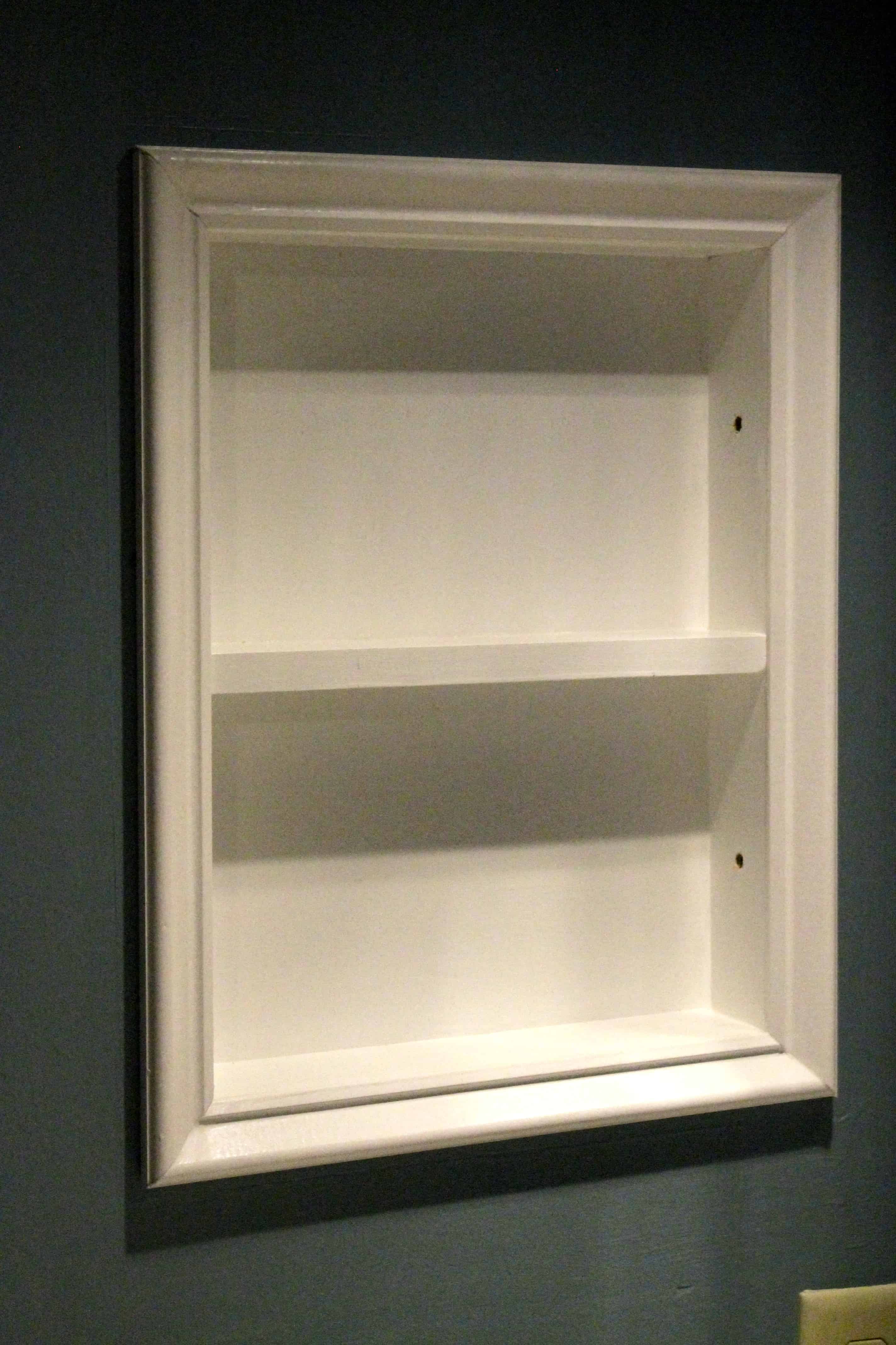 replace medicine cabinet with recessed shelves