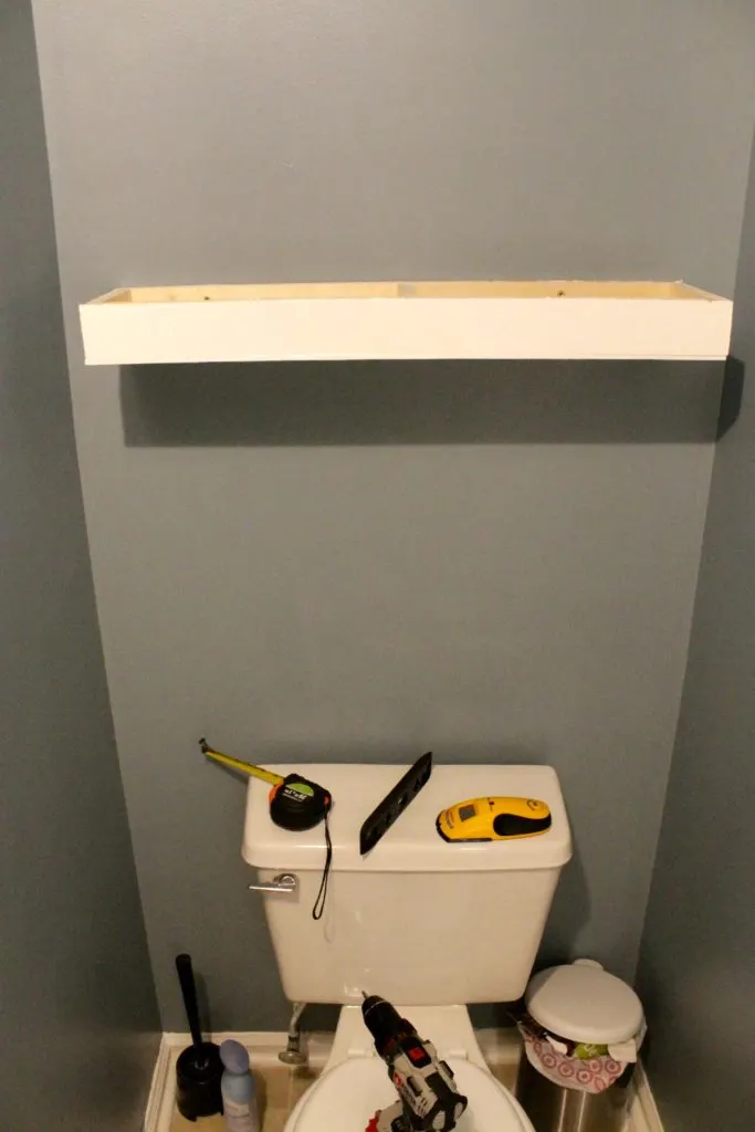 How to build and install floating shelves above a toilet - charleston crafted