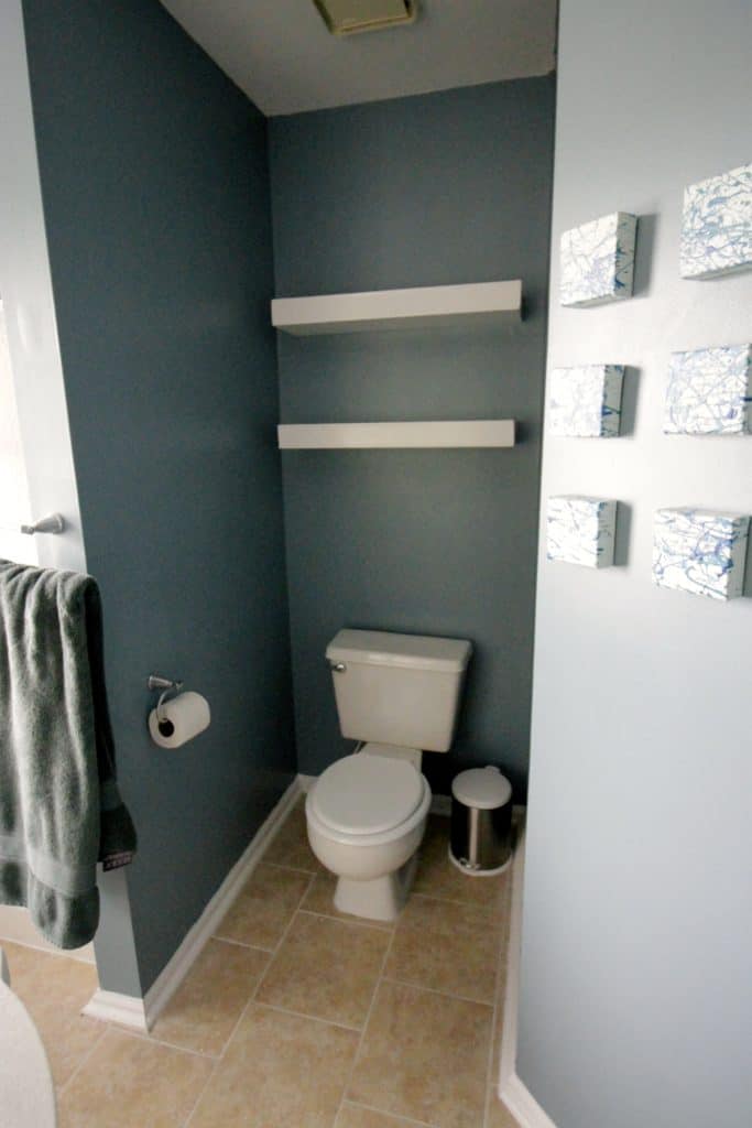 How to build and install floating shelves above a toilet - charleston crafted