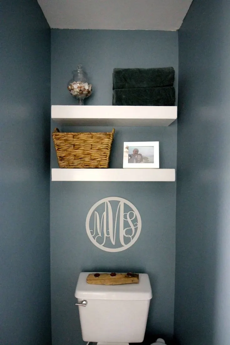 How to build and install floating shelves above a toilet - charleston crafted