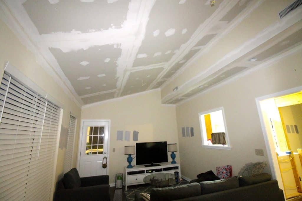 Drywalling Over Popcorn Ceilings - Charleston Crafted