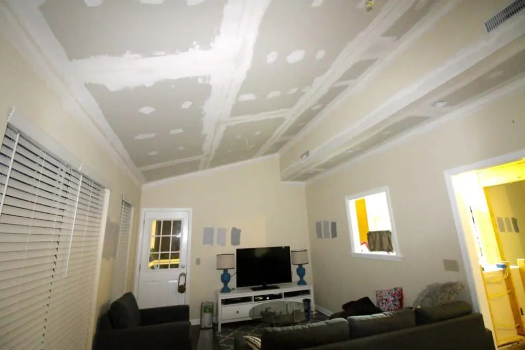 Drywalling Over Popcorn Ceilings - Charleston Crafted