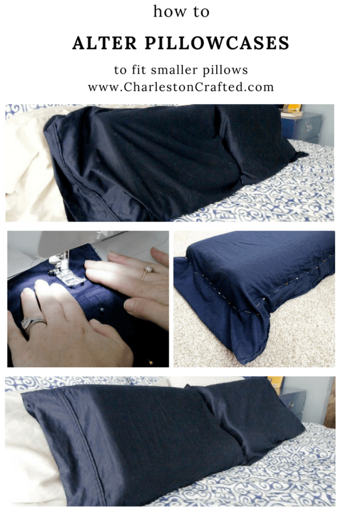 How to alter pillowcases to fit smaller pillows - via charleston crafted