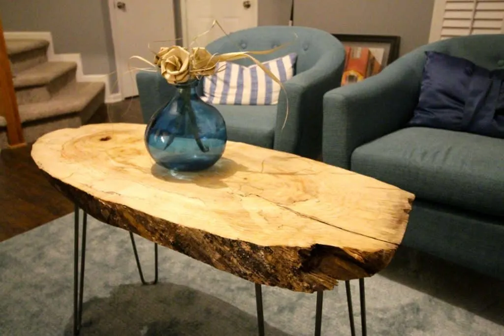 DIY Live Edge Wood Slab Coffee Table via Amazon The Lumber Shack - Charleston Crafted