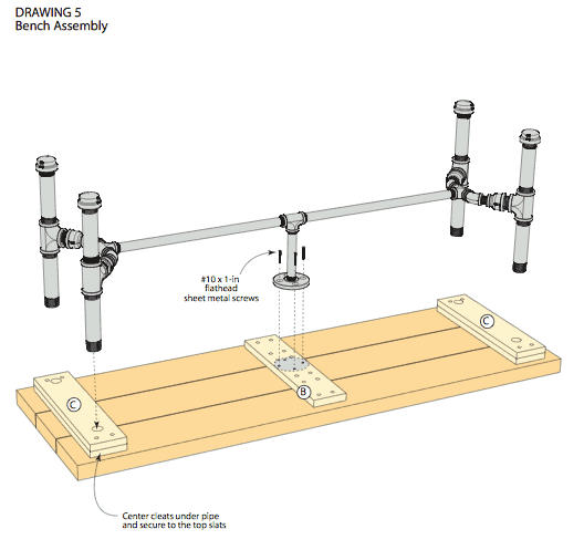 DIY Industrial Pipe Bench - Charleston Crafted