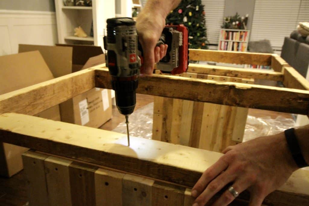 DIY Knock Off Faux Reclaimed Wood Emmerson West Elm Dining Room Table - Charleston Crafted