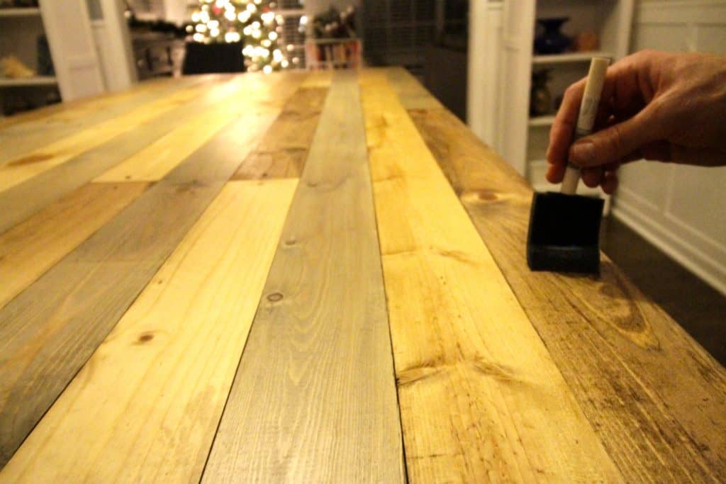 DIY Knock Off Faux Reclaimed Wood Emmerson West Elm Dining Room Table - Charleston Crafted